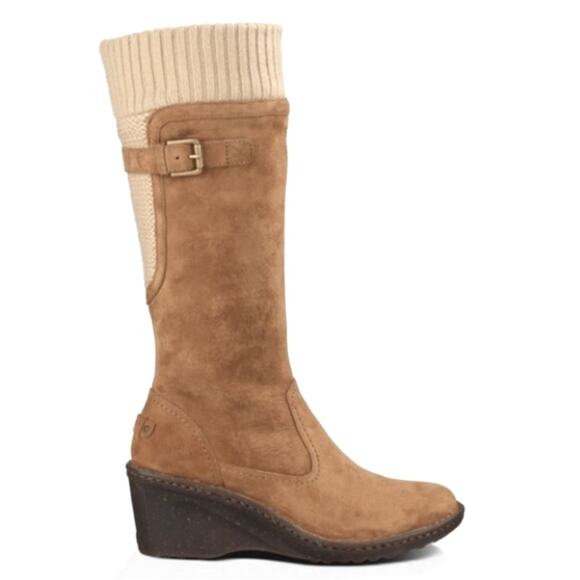 UGG Women’s Skyfall Suede Wedge Boots Chestnut Brown Size 9 - Picture 13 of 13